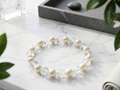 Faux Crystal Glass Imitation Pearls Bracelet