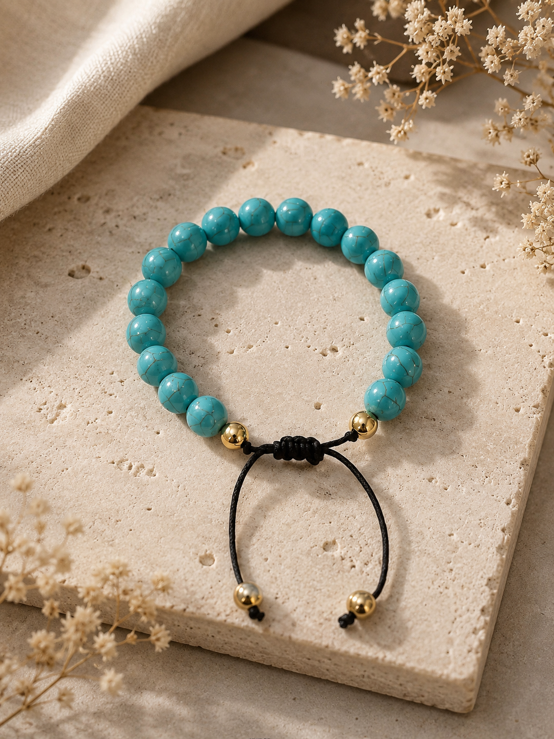 Turquoise & Gold Accent Bracelet