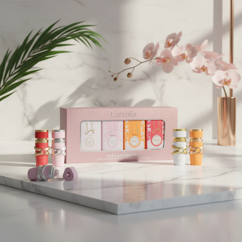 Lattafa Yara Collection – 4 × 5 ml EDP Gift Set for Women (Yara + Yara Moi + Yara Tous + Yara Candy)