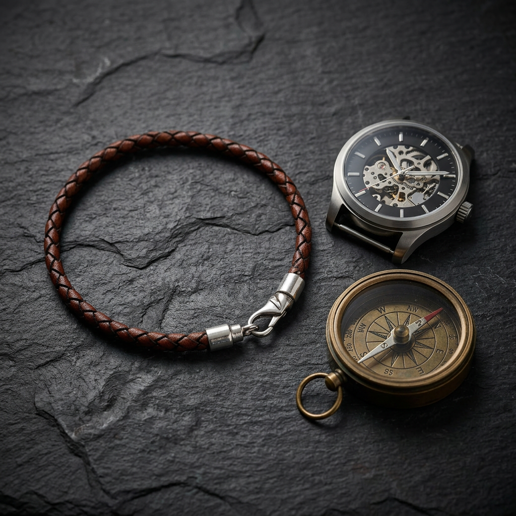 Minimalist Bolo Braided Leather Bracelet