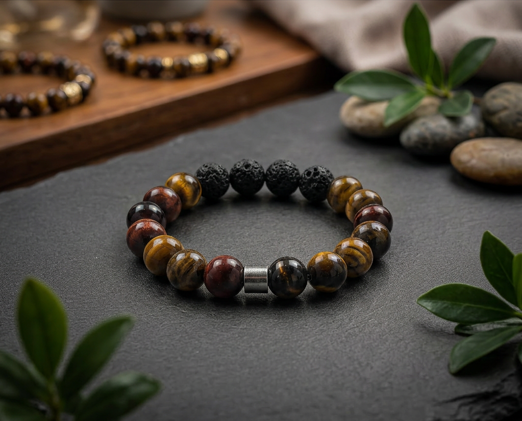Earth Tone Mixed Tiger’s Eye Bracelet